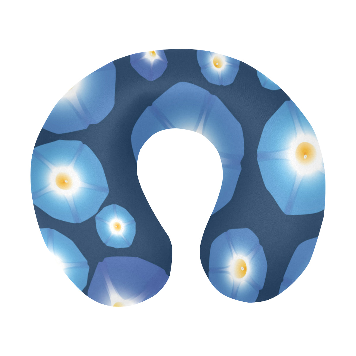 Morning Glory Pattern Print Design 02 U-Shaped Travel Neck Pillow