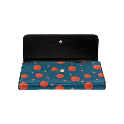 Basketball Pattern Print Design 02 Women's Trifold Wallet