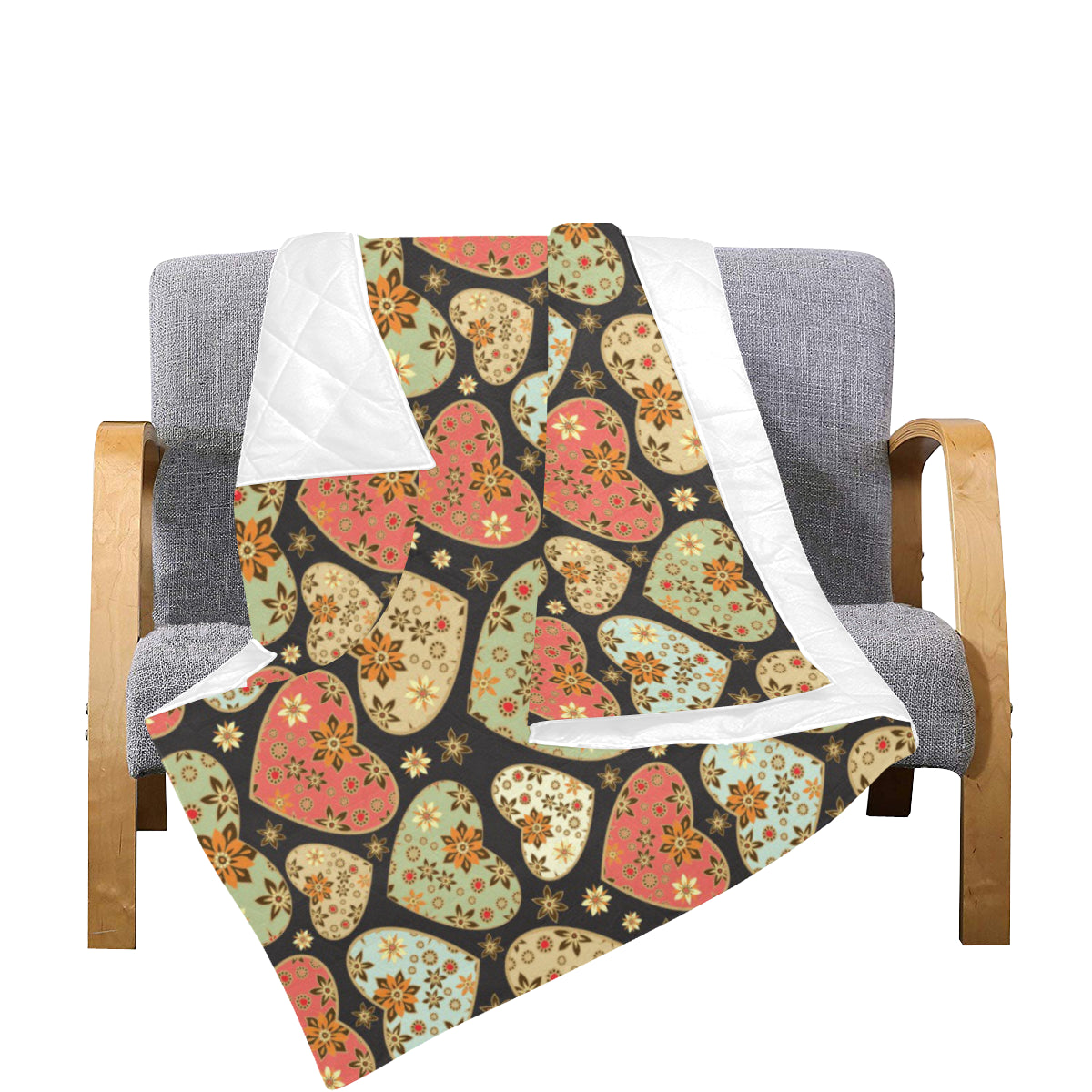 Heart Boho Pattern Print Design HE04 Premium Quilt