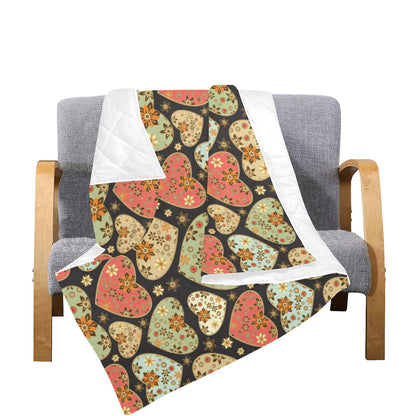 Heart Boho Pattern Print Design HE04 Premium Quilt