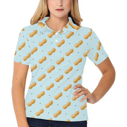 Peanut Pattern Print Design A03 Women's Polo Shirt