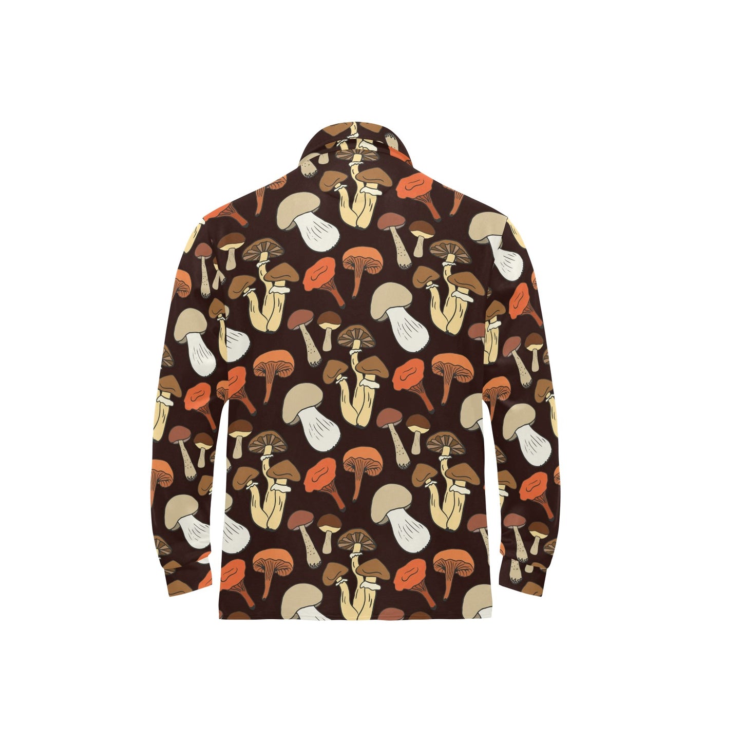 Mushroom Pattern Print Design A05 Long Sleeve Polo Shirt For Men's