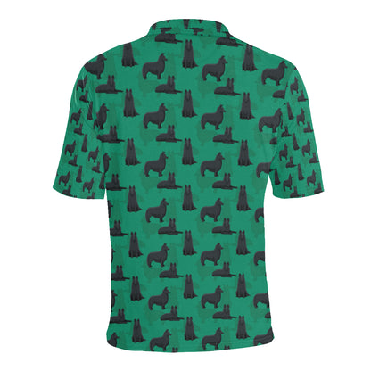 Belgian Sheepdog Pattern Print Design 01 Men Polo Shirt