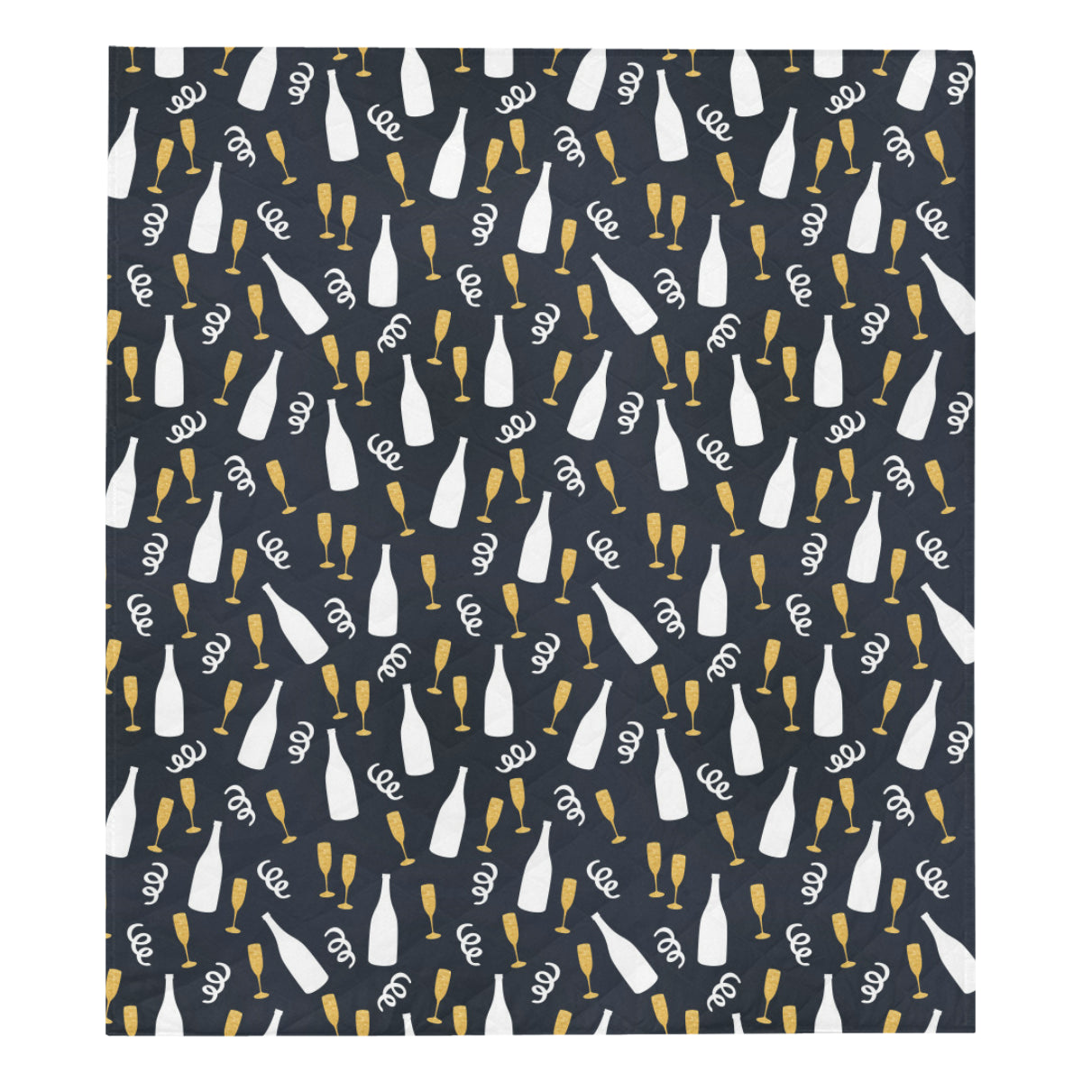 Champagne Pattern Print Design 01 Premium Quilt