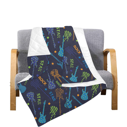 Rock and Roll Pattern Print Design A04 Premium Quilt