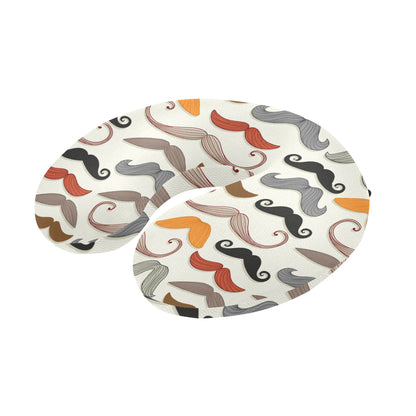 Mustache Pattern Print Design A02 U-Shaped Travel Neck Pillow