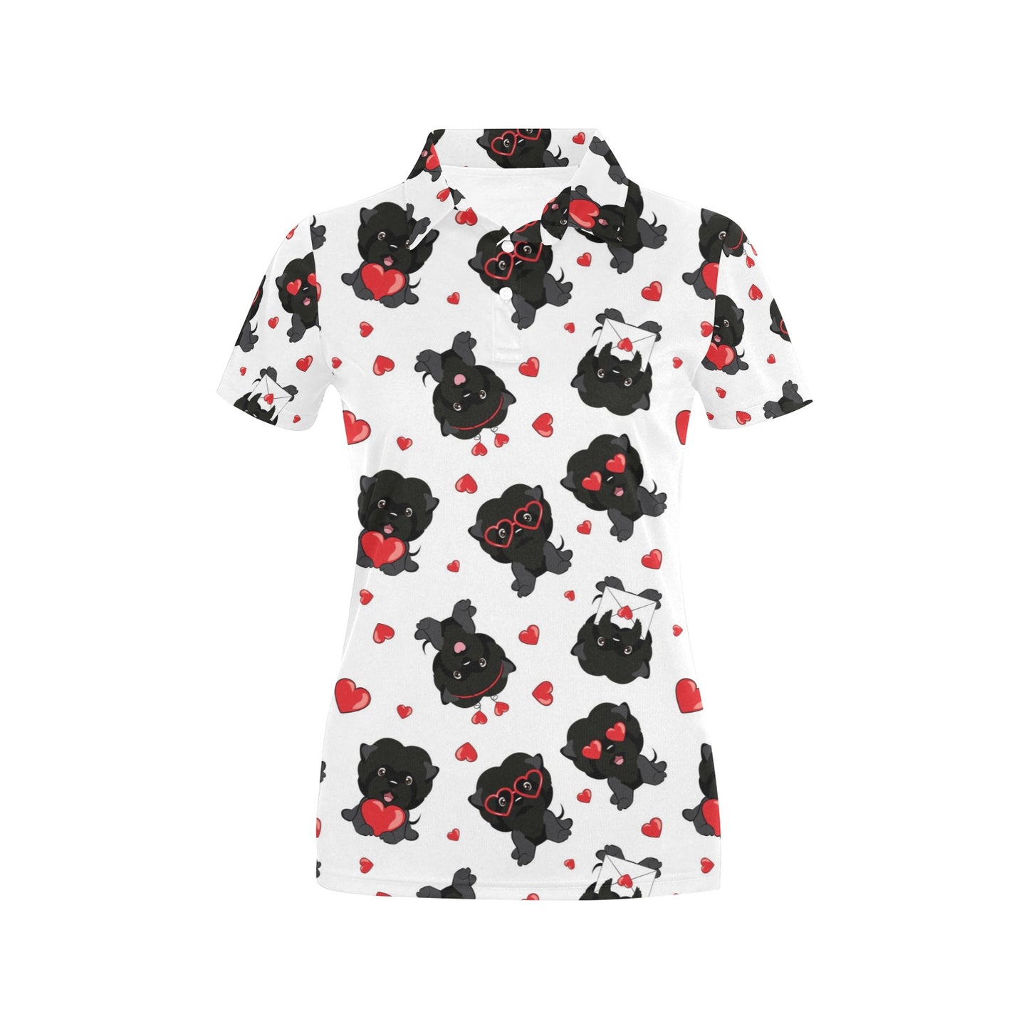Affenpinscher Pattern Print Design 01 Women's Polo Shirt
