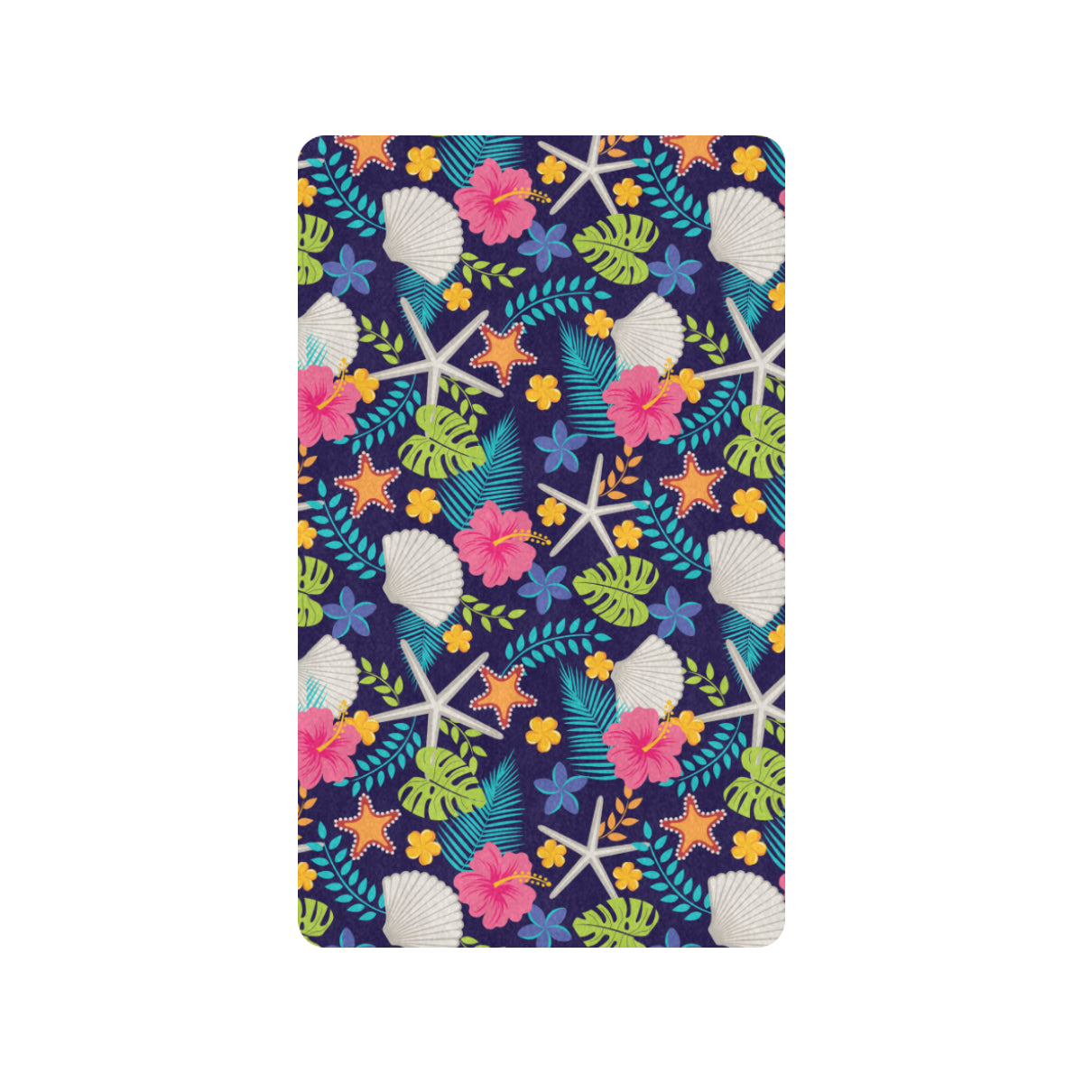 Beach Seashell Floral Theme Rubber Doormat