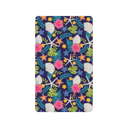 Beach Seashell Floral Theme Rubber Doormat
