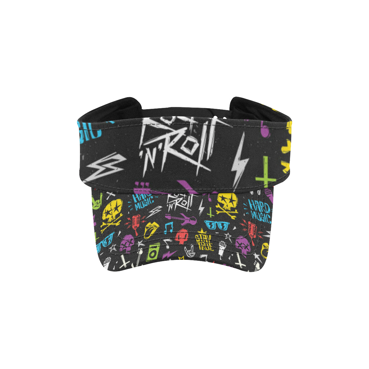 Rock and Roll Pattern Print Design A02 Unisex Sun Visor