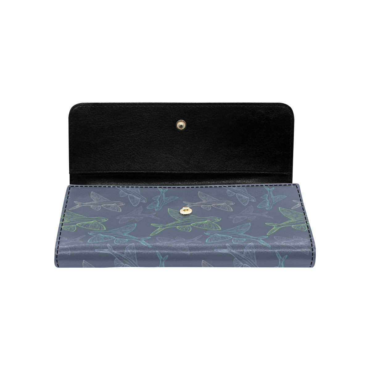 Flying Fish Pattern Print Design 02 Women's Trifold Wallet