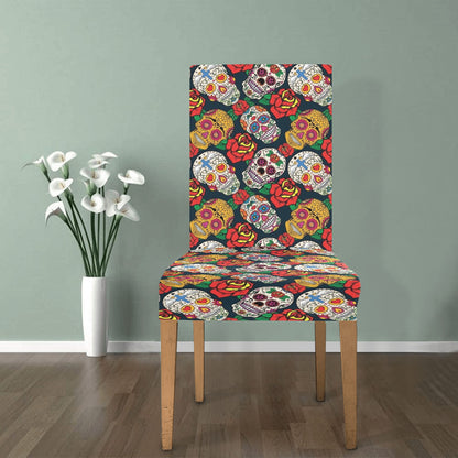 Sugar Skull Print Design LKS306 Dining Chair Slipcover