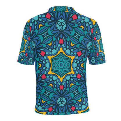 Kaleidoscope Pattern Print Design 04 Men Polo Shirt