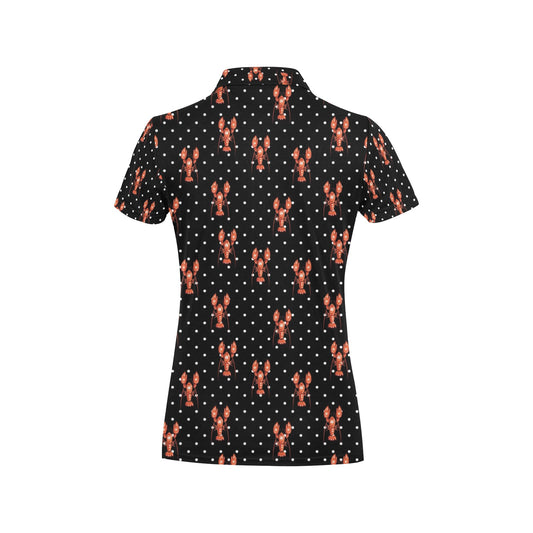 Lobster Print Design LKS401 Women's Polo Shirt