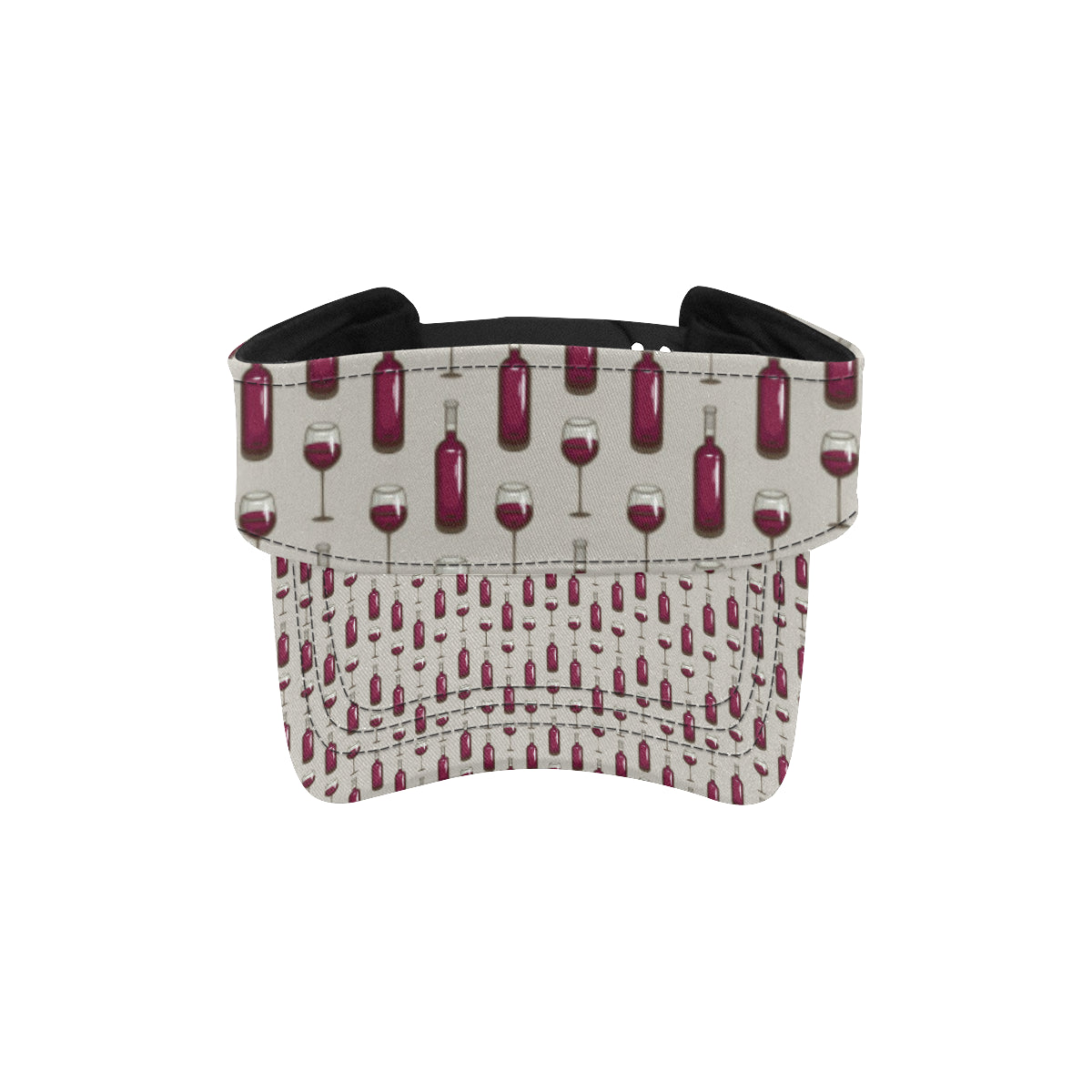 Wine Bottle Pattern Print Unisex Sun Visor