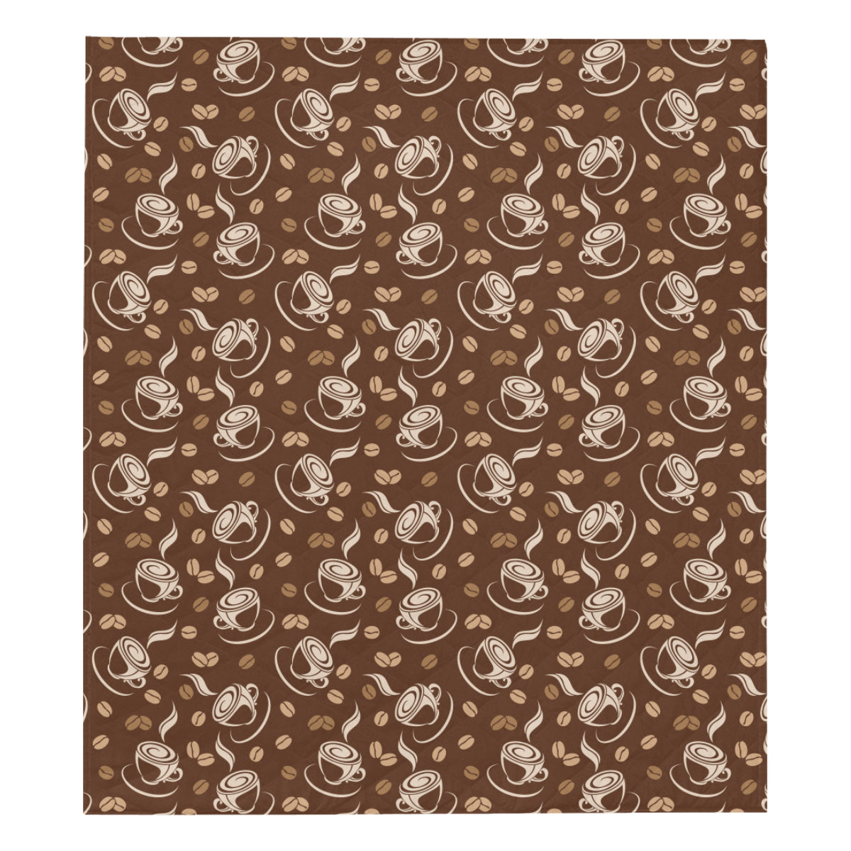 Coffee Pattern Print Design 03 Premium Quilt