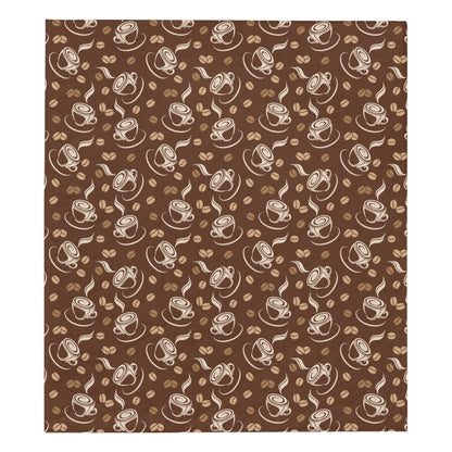 Coffee Pattern Print Design 03 Premium Quilt