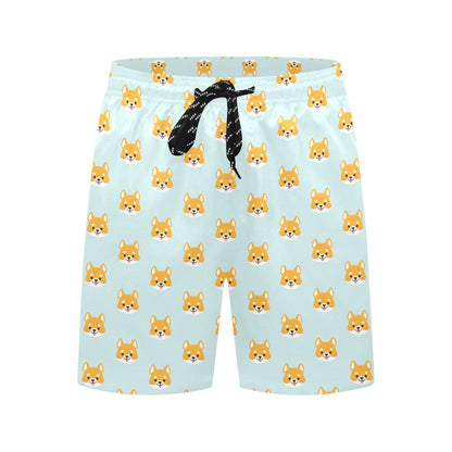 Shiba Inu Print Design LKS301 Men's Swim Trunks Beach Shorts