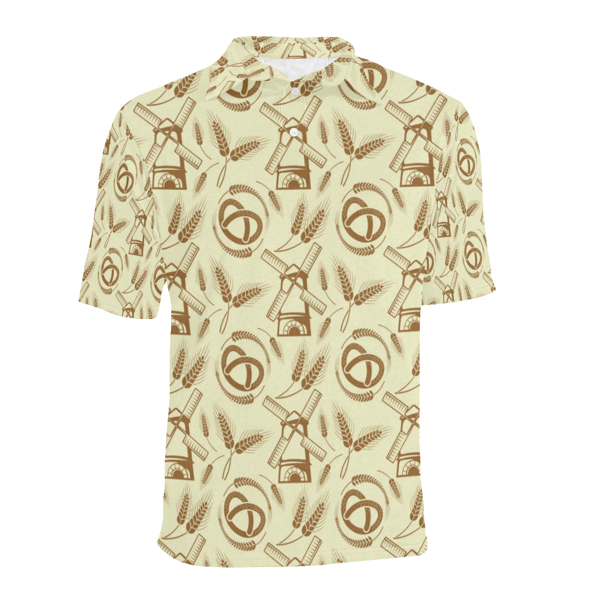 Agricultural Windmills Print Design 03 Men Polo Shirt