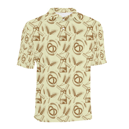 Agricultural Windmills Print Design 03 Men Polo Shirt