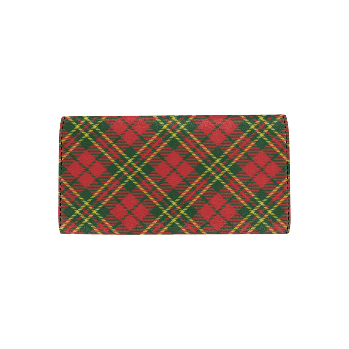Plaid Holiday Pattern Print Design A01 Women's Trifold Wallet