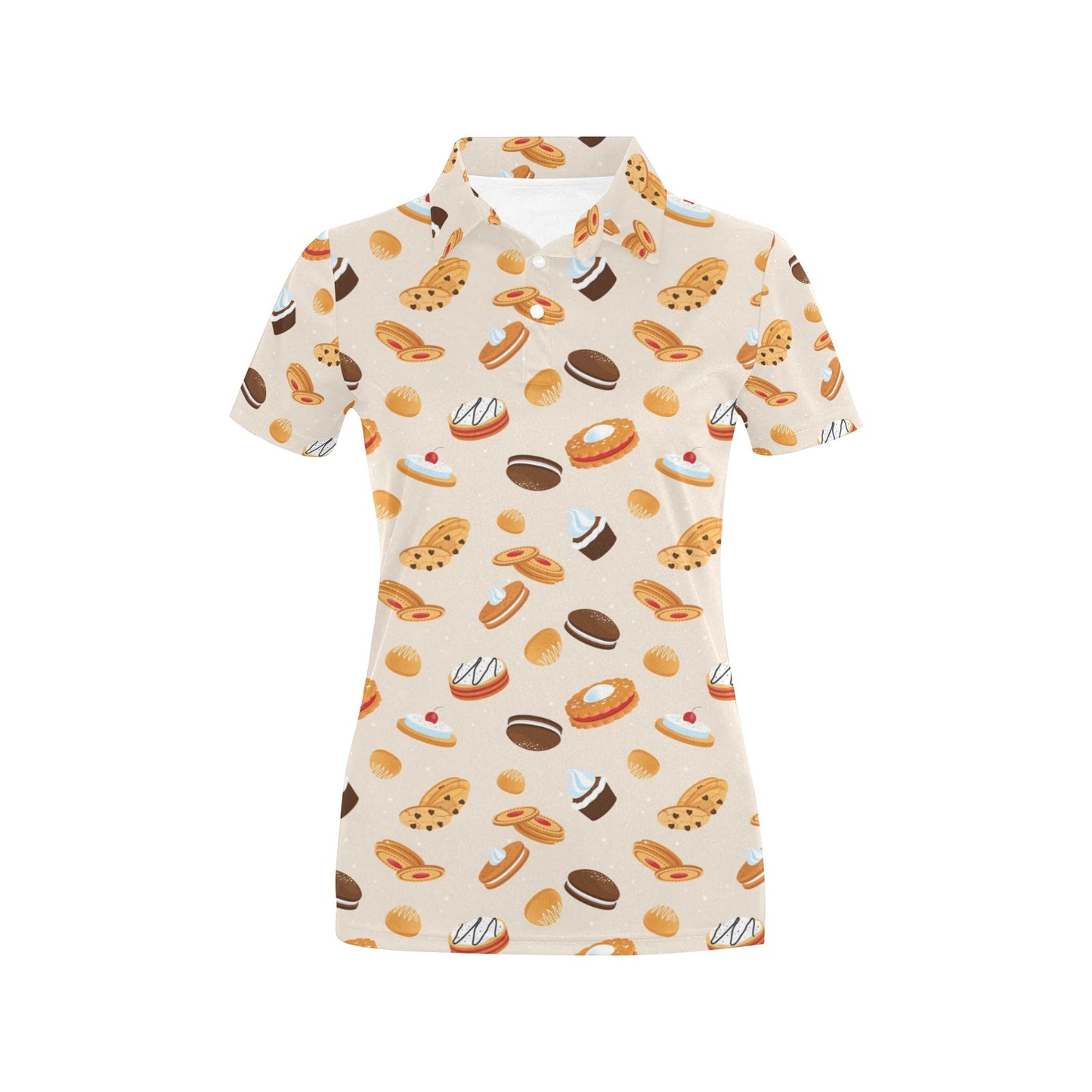Biscuit Pattern Print Design 01 Women's Polo Shirt
