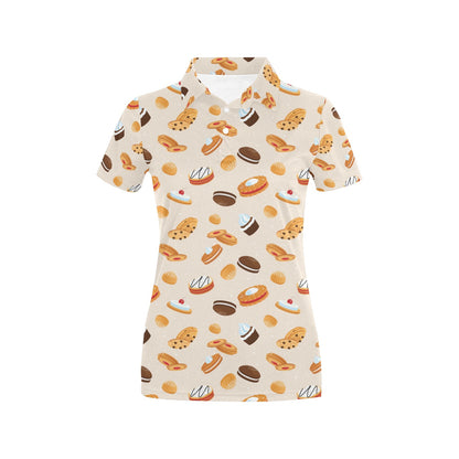 Biscuit Pattern Print Design 01 Women's Polo Shirt