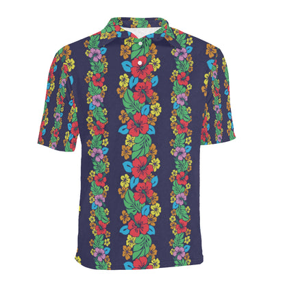 Hawaiian Themed Pattern Print Design H03 Men Polo Shirt