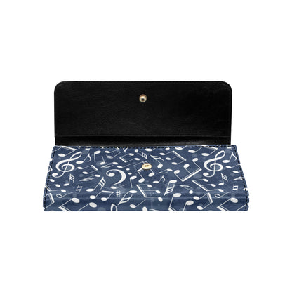 Music note Pattern Print Design A02 Women's Trifold Wallet