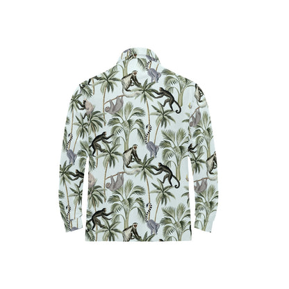 Rainforest Pattern Print Design RF04 Long Sleeve Polo Shirt For Men's
