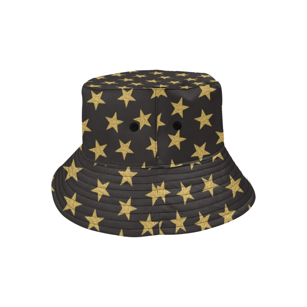 Star Gold Print Design LKS302 Unisex Bucket Hat
