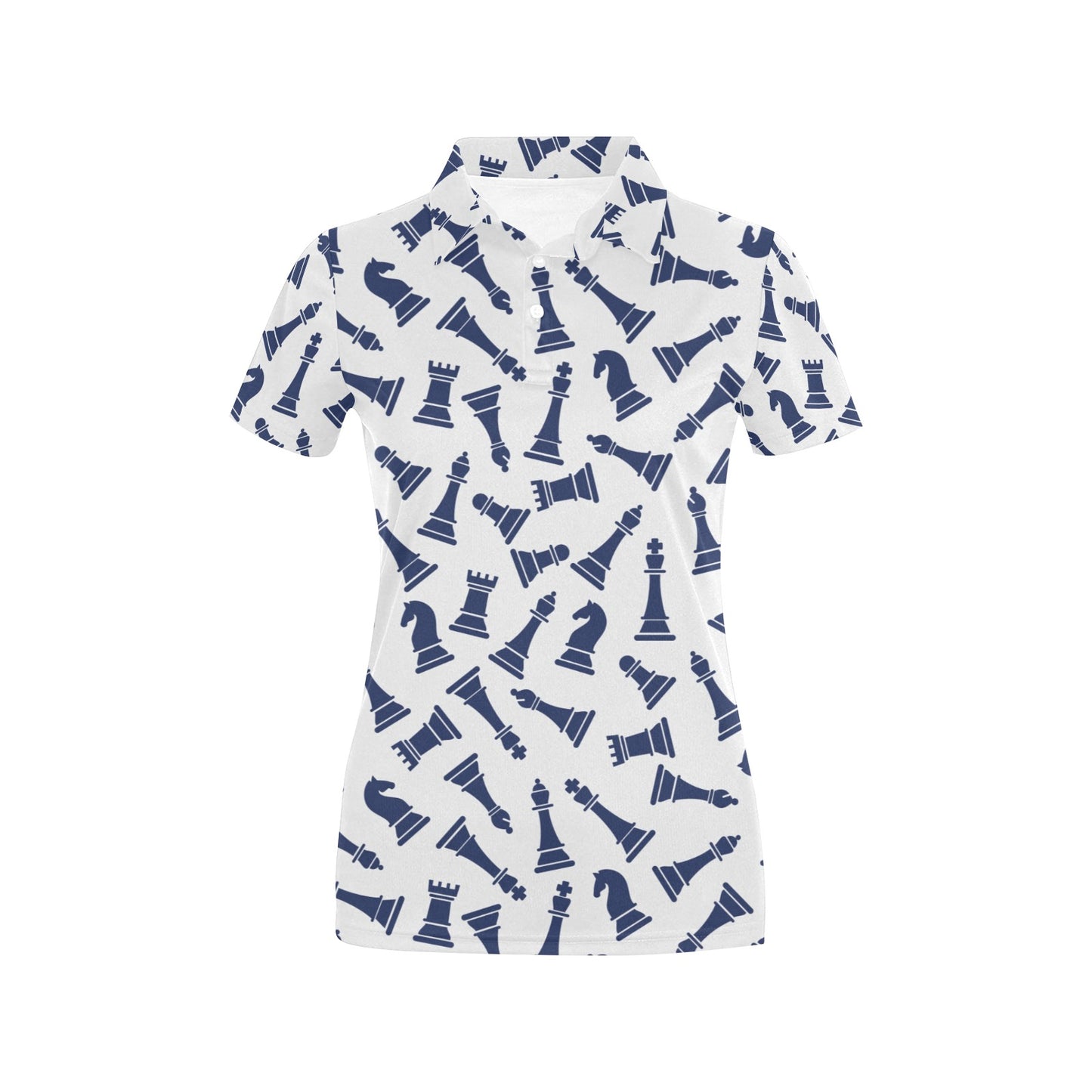Chess Pattern Print Design 03 Women's Polo Shirt