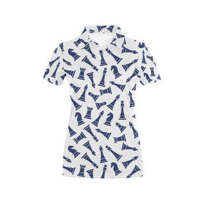 Chess Pattern Print Design 03 Women's Polo Shirt