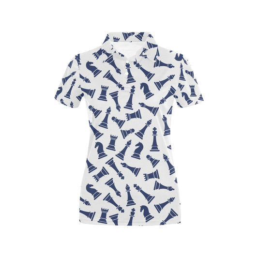 Chess Pattern Print Design 03 Women's Polo Shirt