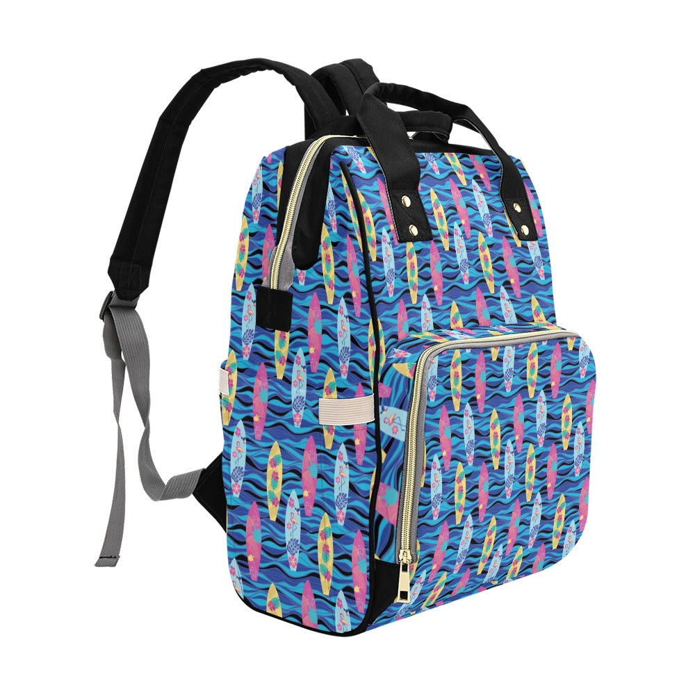 Surfboard Print Design LKS304 Diaper Bag Backpack