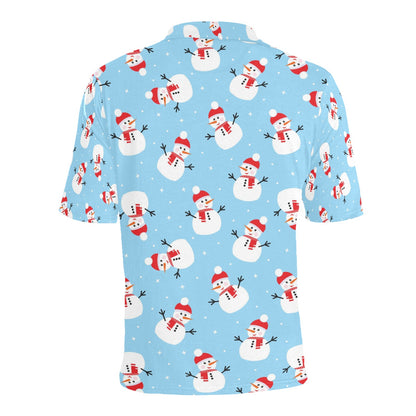 Snowman Print Design LKS305 Men Polo Shirt