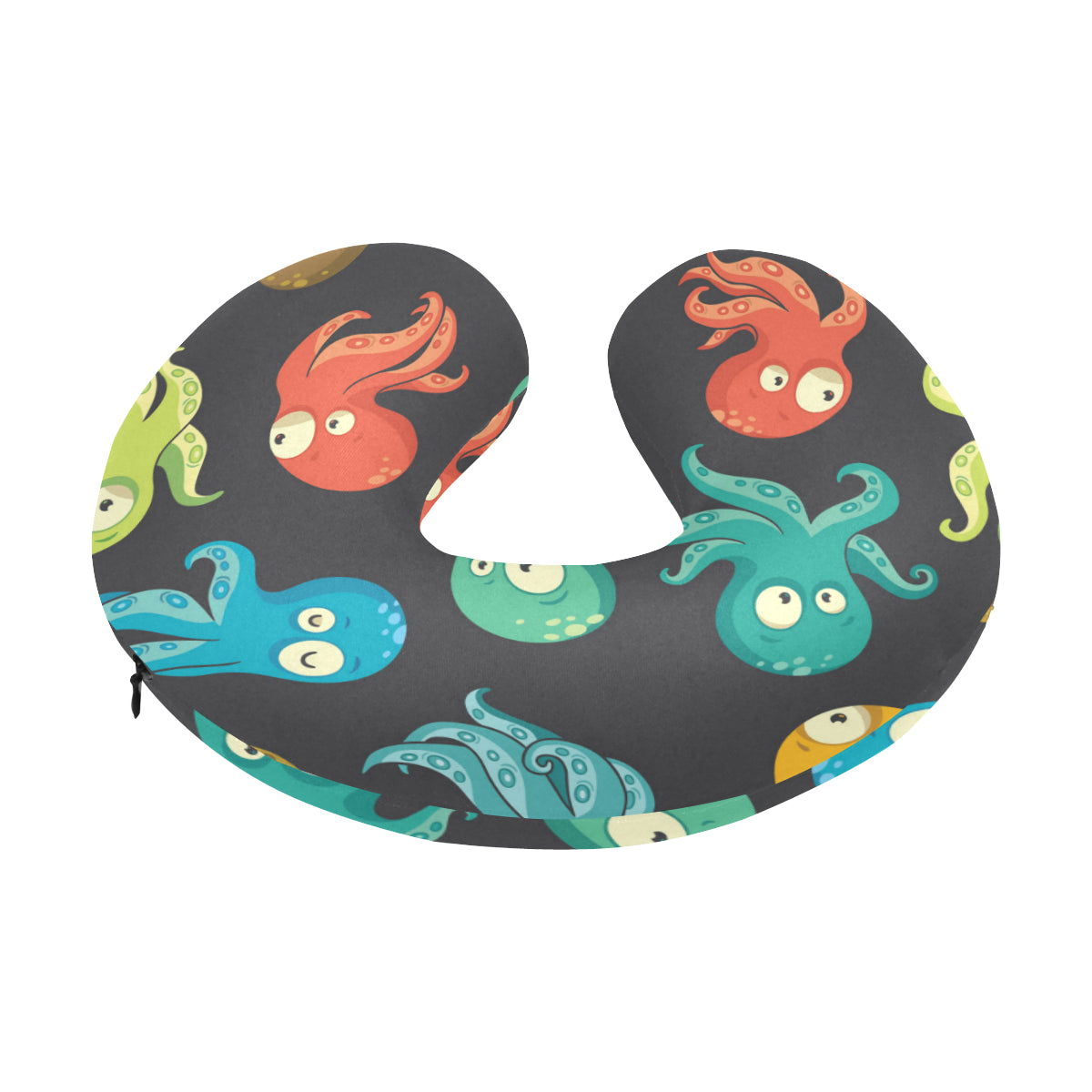 Octopus Pattern Print Design A01 U-Shaped Travel Neck Pillow