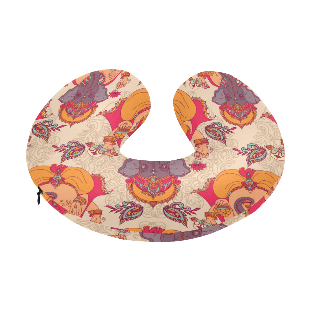 Ganesha Indian Pattern Print Design 02 U-Shaped Travel Neck Pillow