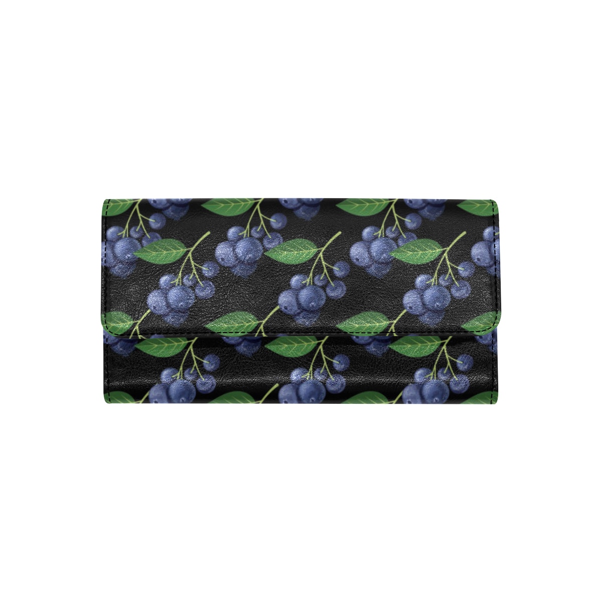 Blueberry Pattern Print Design BB01 Women's Trifold Wallet