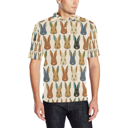 Rabbit Pattern Print Design RB04 Men Polo Shirt