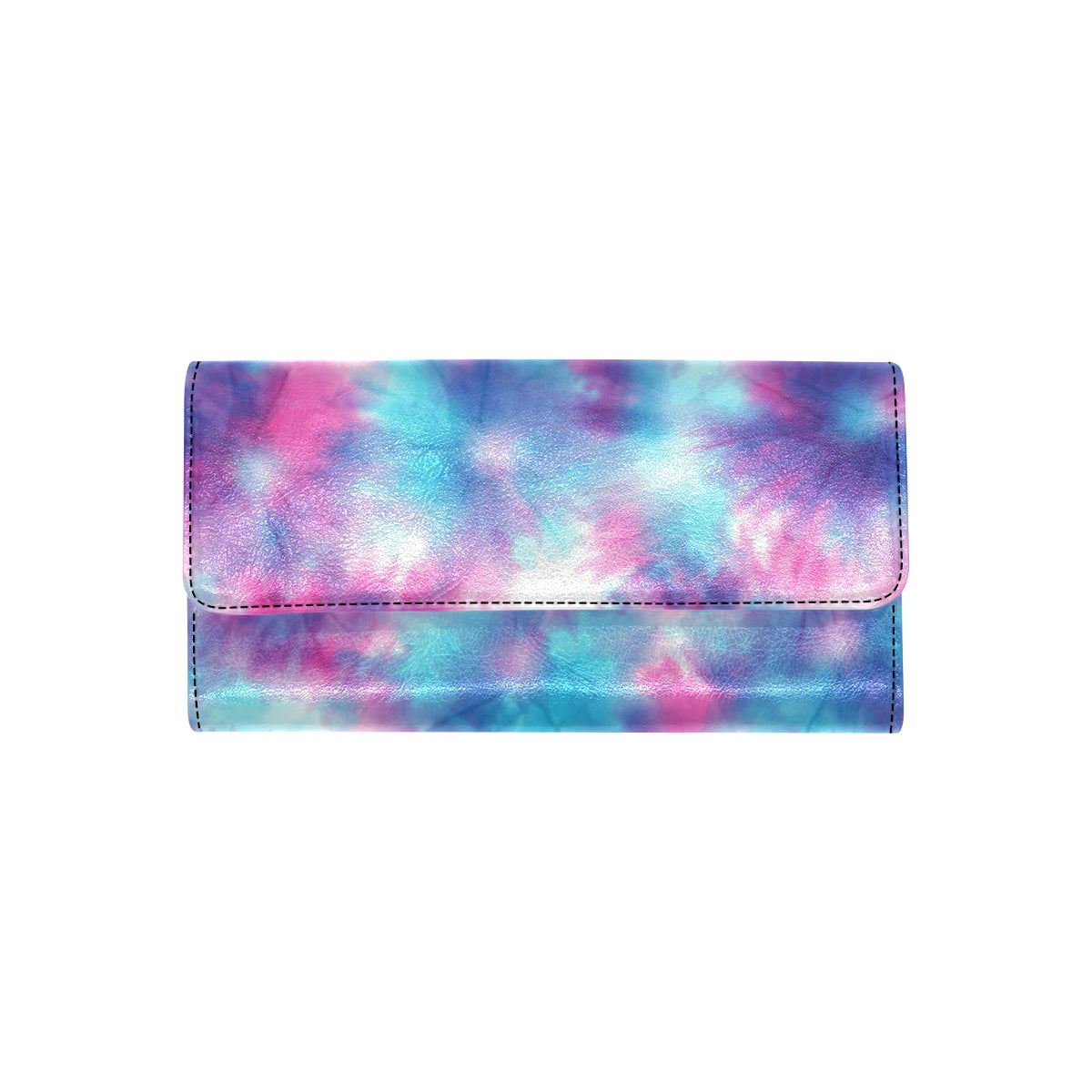 Tie Dye Blue Pink Women's Trifold Wallet