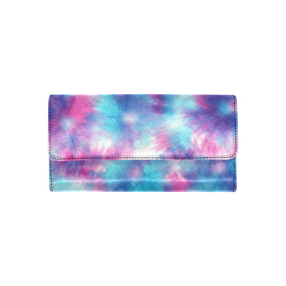 Tie Dye Blue Pink Women's Trifold Wallet
