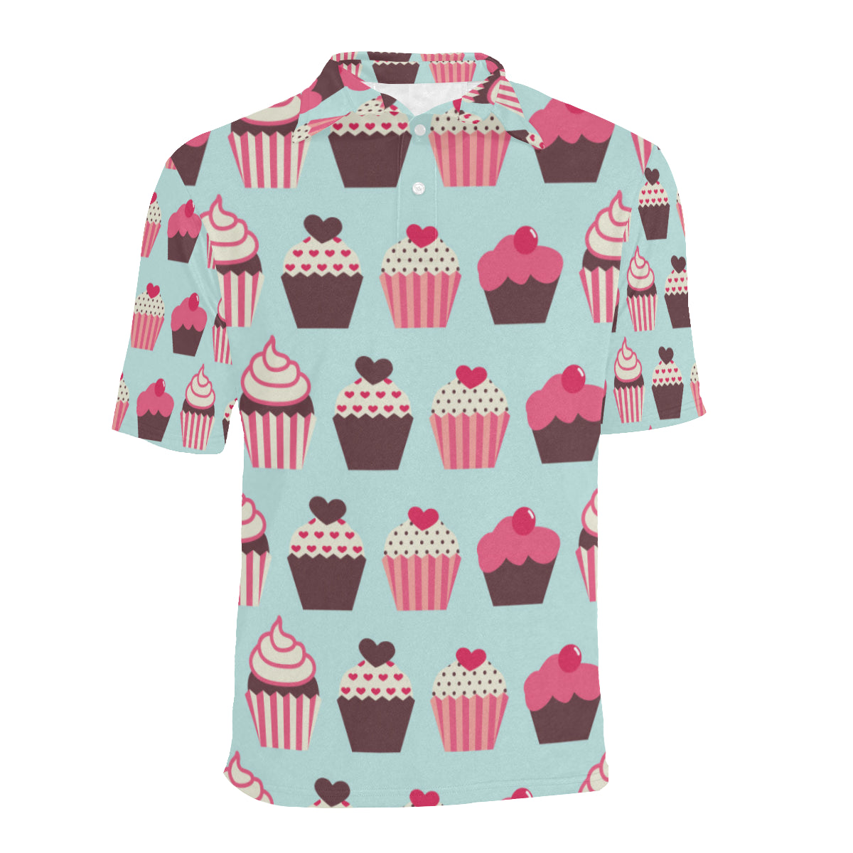CupCake Print Pattern Men Polo Shirt