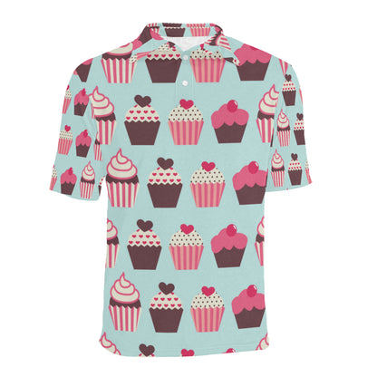 CupCake Print Pattern Men Polo Shirt