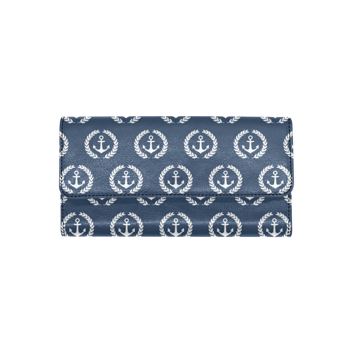 Anchor Pattern Print Design 04 Women's Trifold Wallet