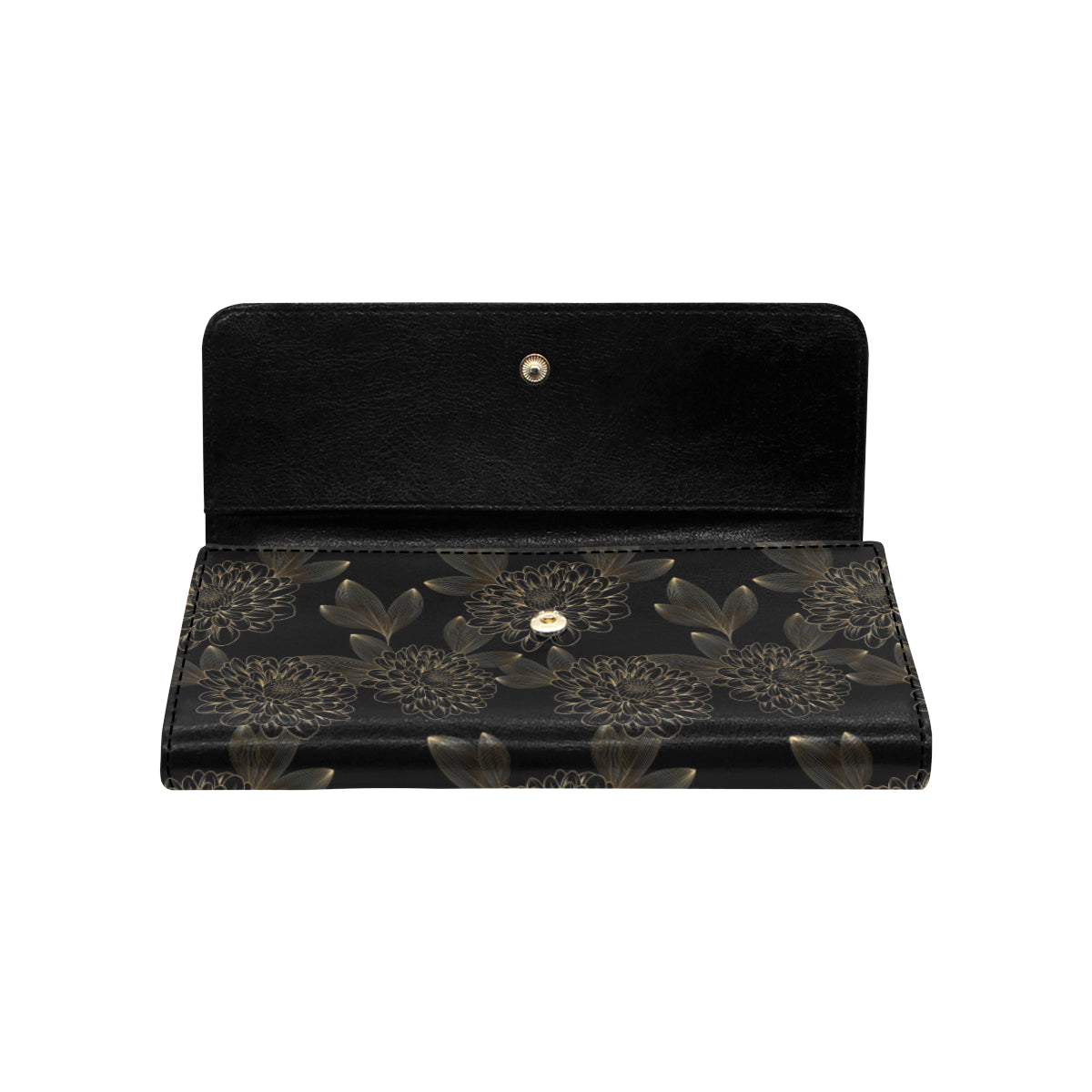 Dahlia Pattern Print Design DH04 Women's Trifold Wallet