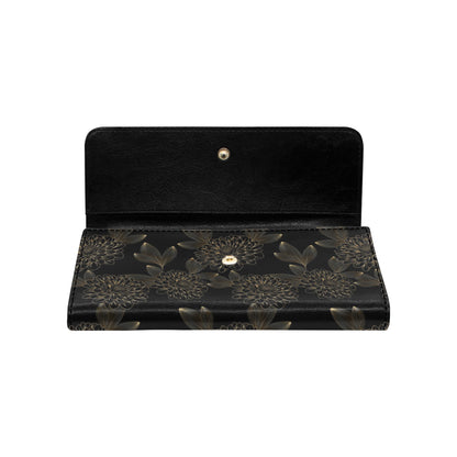 Dahlia Pattern Print Design DH04 Women's Trifold Wallet