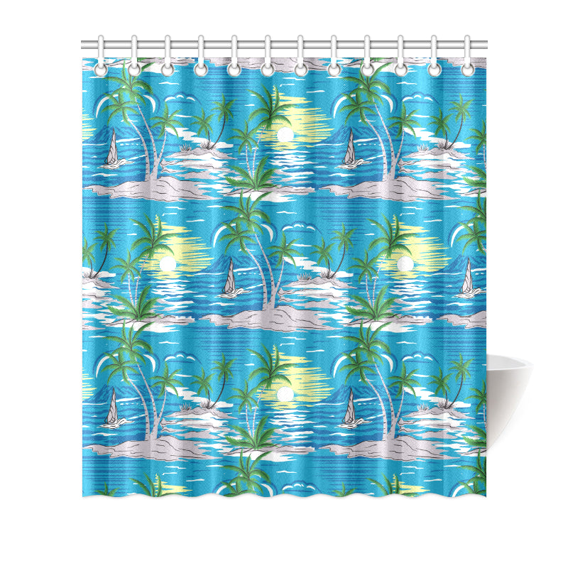 Palm Tree Beach Shower Curtain