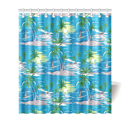 Palm Tree Beach Shower Curtain