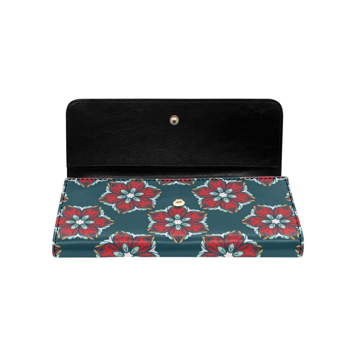 Poinsettia Pattern Print Design A03 Women's Trifold Wallet